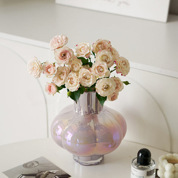 Luxury Vintage Iridescent Round Glass Vase
