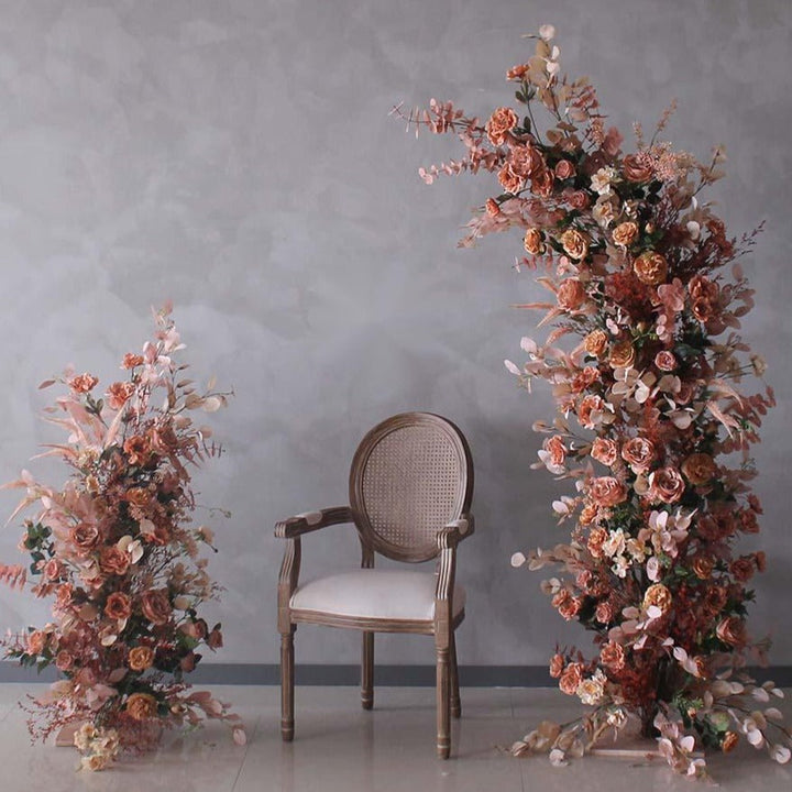 Flower Arch Orange Rose Artificial Horn Floral Event Proposal Wedding Decoration