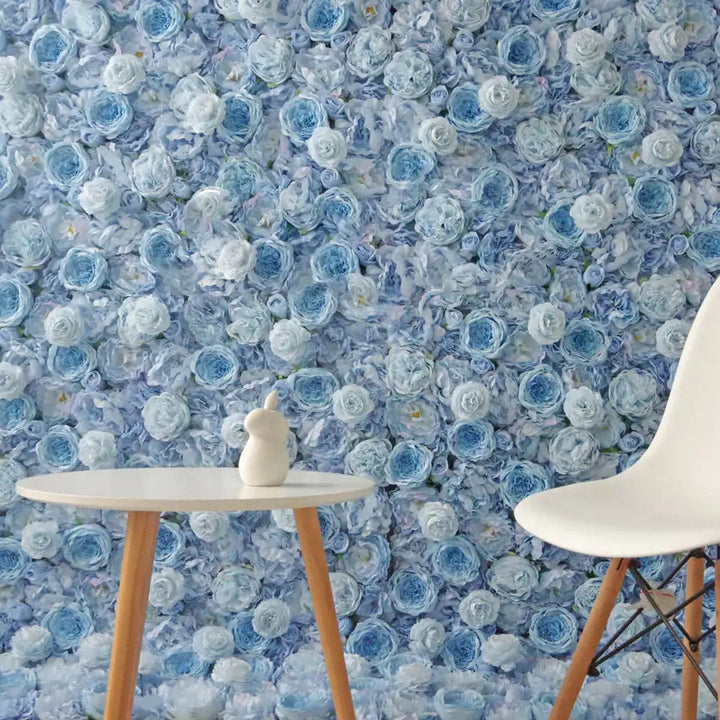 Elegant decorative flower wall with blue tones for weddings and parties