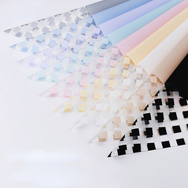 Checker Pattern Cellophane Wrapping Paper Pack 20