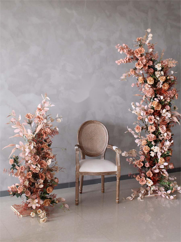 Flower Arch Orange Rose Artificial Horn Floral Event Proposal Wedding Decoration