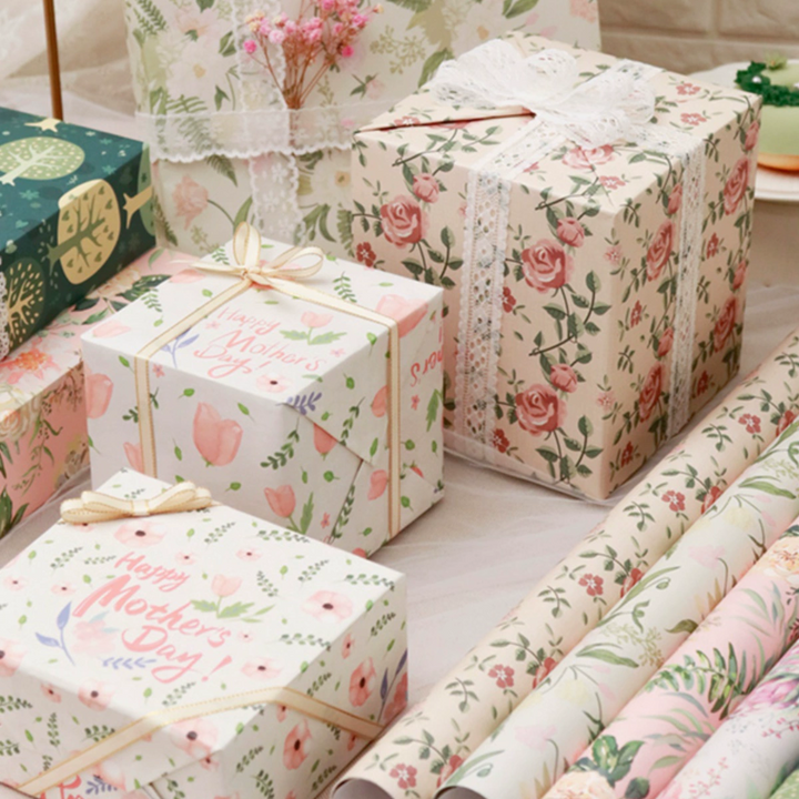 Elegant floral wrapping paper for gift wrapping and bouquets.