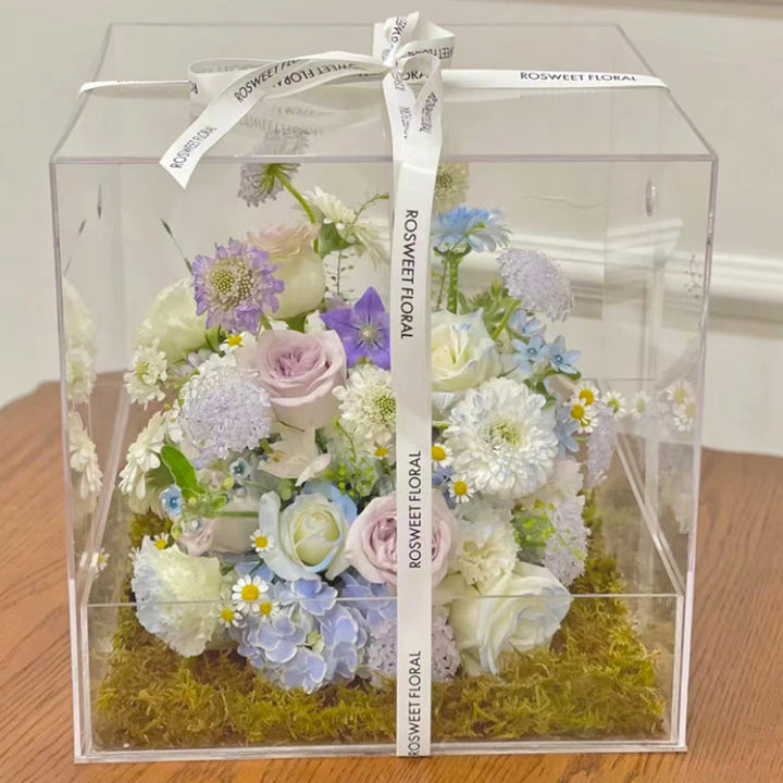 Square Transparent Acrylic Floral Arrangement Box