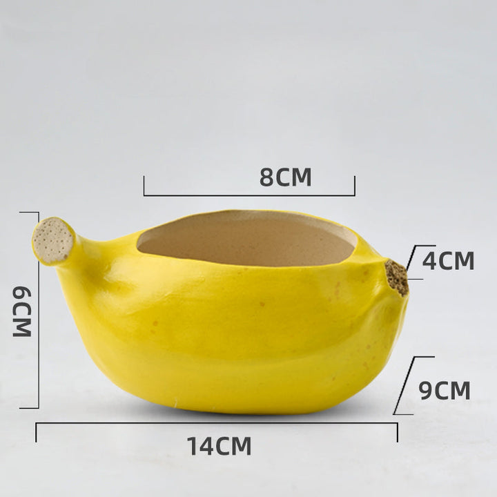 Cute Banana Mini Ceramic Plant Pot