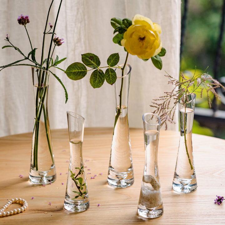 Mini Transparent Tall Glass Vase