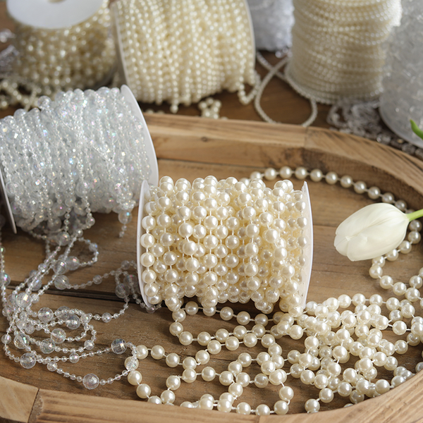 Pearl Chain Ribbon Flowers Bouquet Packaging Material