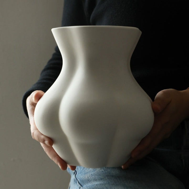 Female Body Art Modern White Vase