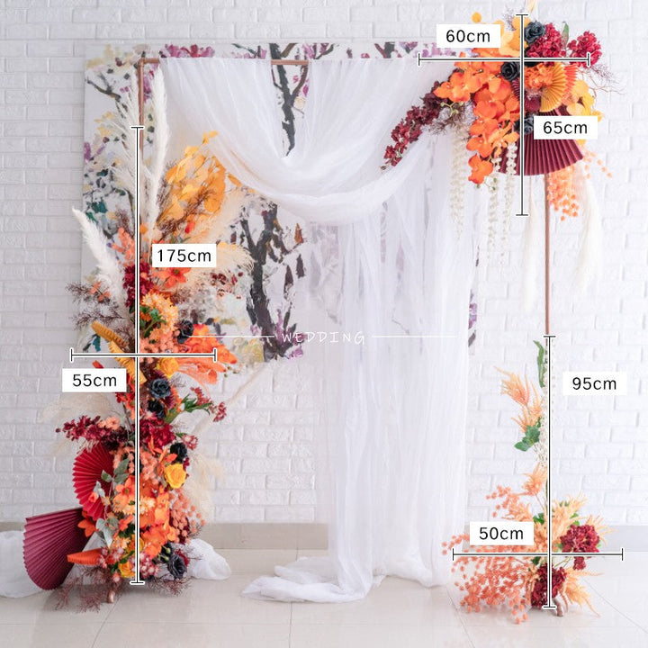 Champagne Orange Arch Flower Stand Frames for Wedding Party Decor