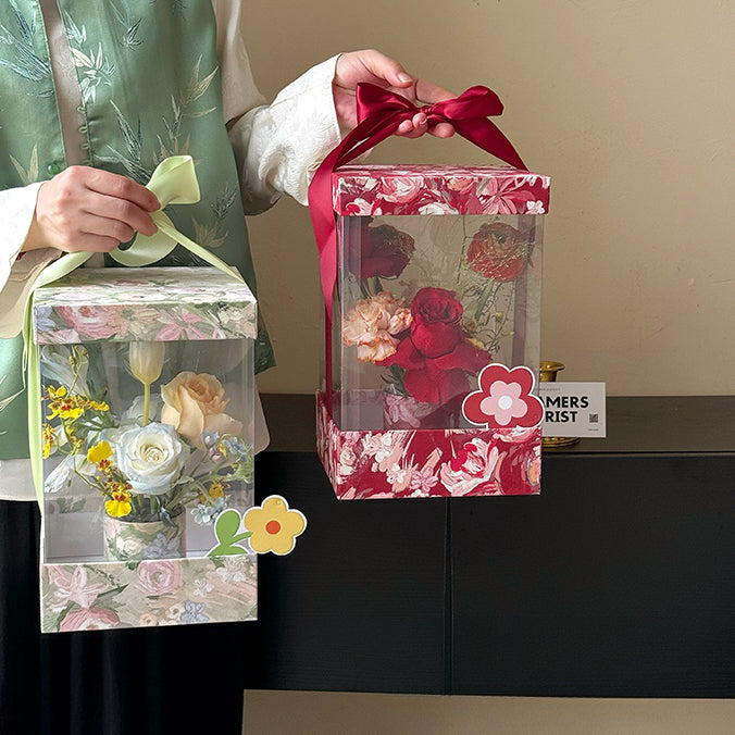 Transparent Square Floral Gift Box for Mother's Day