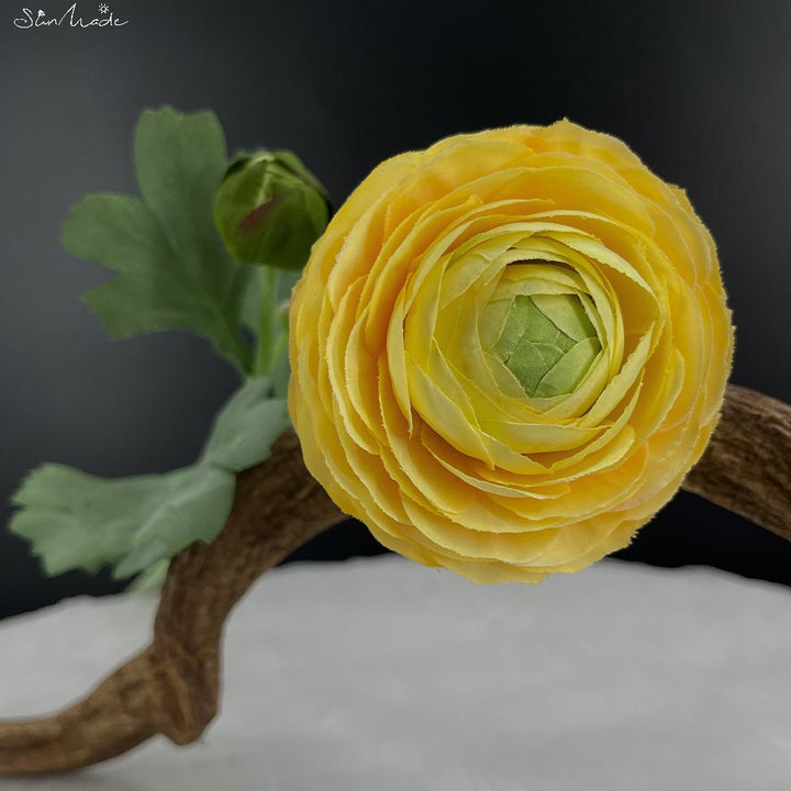 1-Head Peach Ranunculus Artificial Flower Branch, perfect as flower stem.