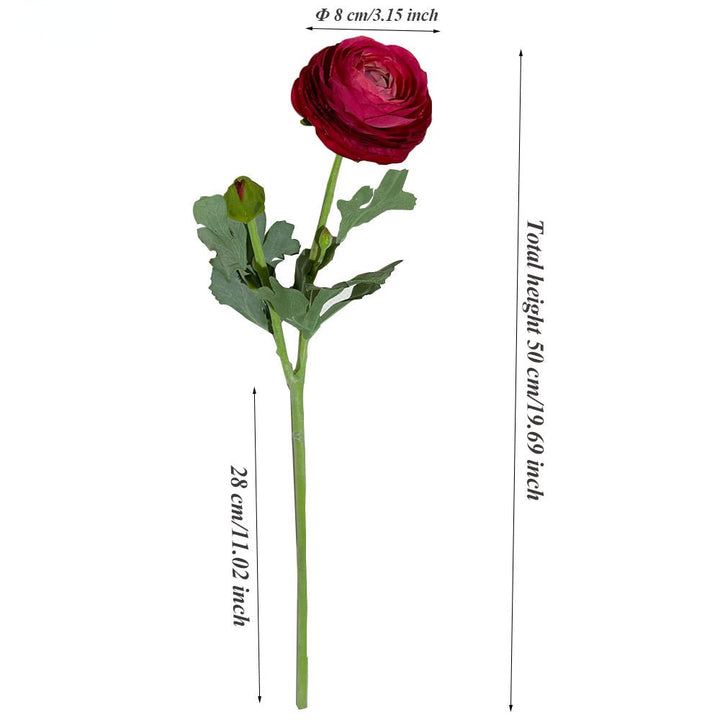 1-Head Peach Ranunculus Artificial Flower Branch, perfect as flower stem.