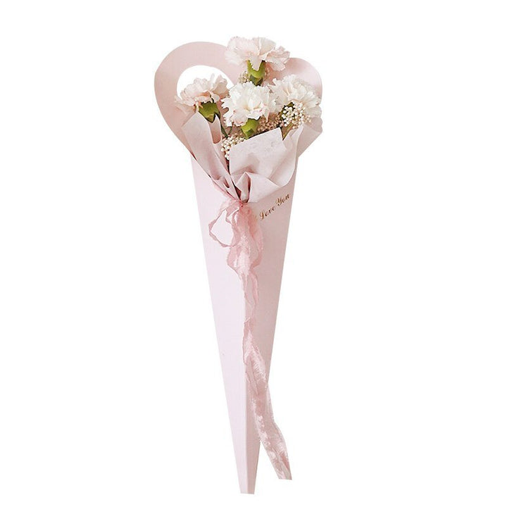 10 Counts Korean Style Heart Paper Flower Bouquet Bags for Single Flower 7.1 x 18 Inch is a delightful addition to your valentine flower collection.