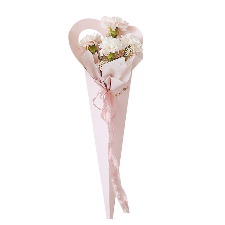 10 Counts Korean Style Heart Paper Flower Bouquet Bags for Single Flower 7.1 x 18 Inch is a delightful addition to your valentine flowers collection.