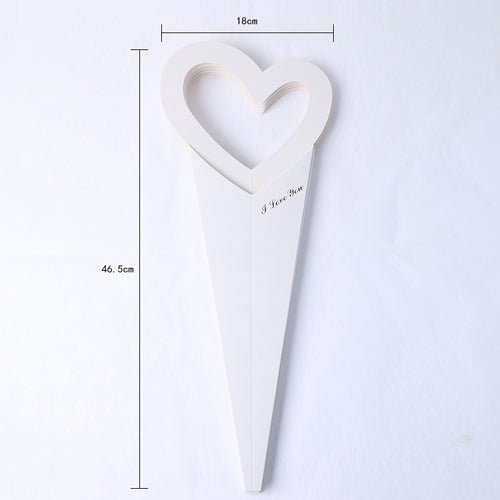 10 Counts Korean Style Heart Paper Flower Bouquet Bags for Single Flower 7.1 x 18 Inch is a delightful addition to your valentine's day flowers collection.