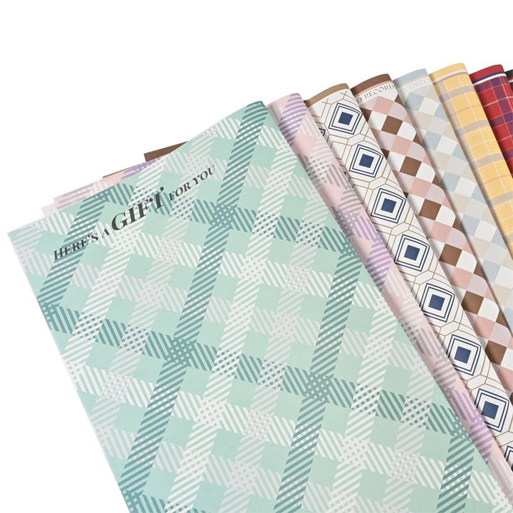 10 Counts Plaid Waterproof Bouquet Wrapping Paper