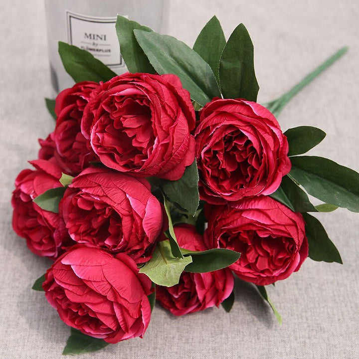 10-Head Artificial Peony Fake Flower Bouquet, perfect as artificial flower.