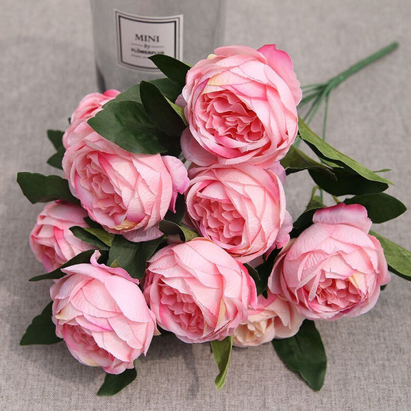 10-Head Artificial Peony Fake Flower Bouquet, perfect as silk artificial flowers.