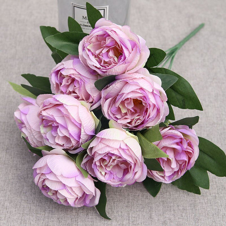 10-Head Artificial Peony Fake Flower Bouquet, perfect as silk flowers.