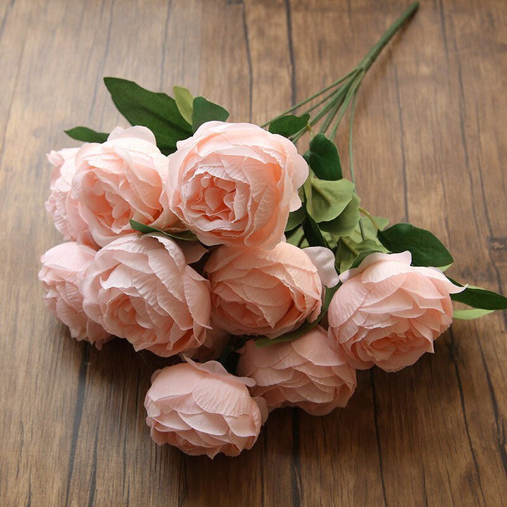 10-Head Artificial Peony Fake Flower Bouquet, perfect as artificial flower.