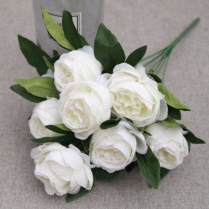 10-Head Artificial Peony Fake Flower Bouquet, perfect as artificial flowers.