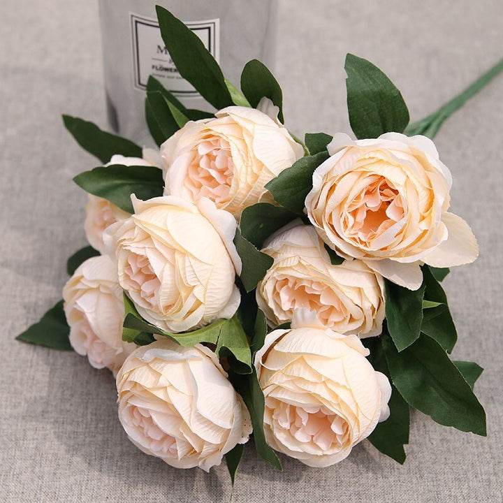 10-Head Artificial Peony Fake Flower Bouquet, perfect as artificial flowers.