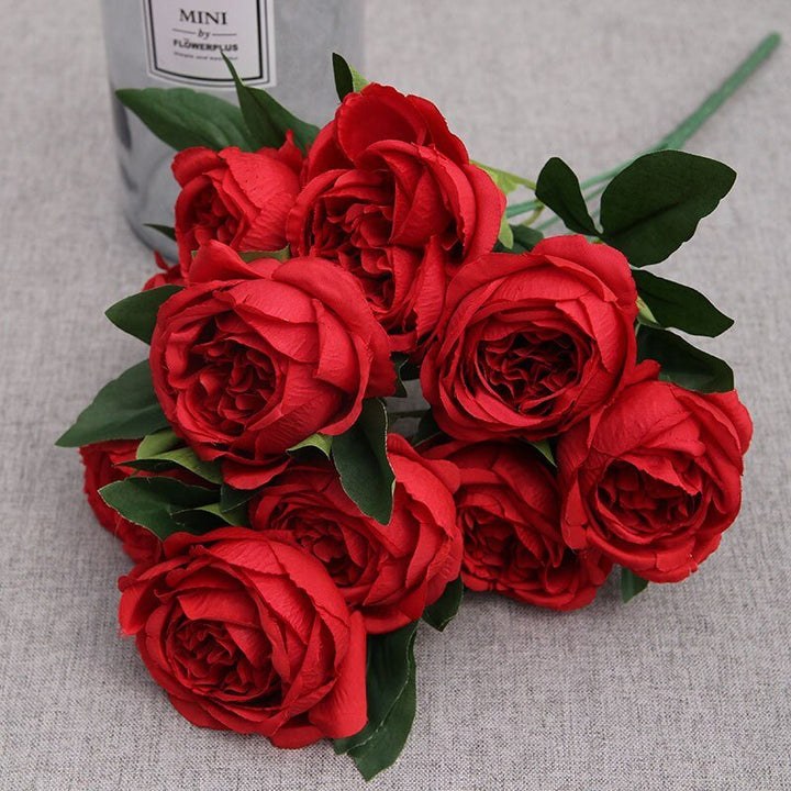 10-Head Artificial Peony Fake Flower Bouquet, perfect as flower stem.