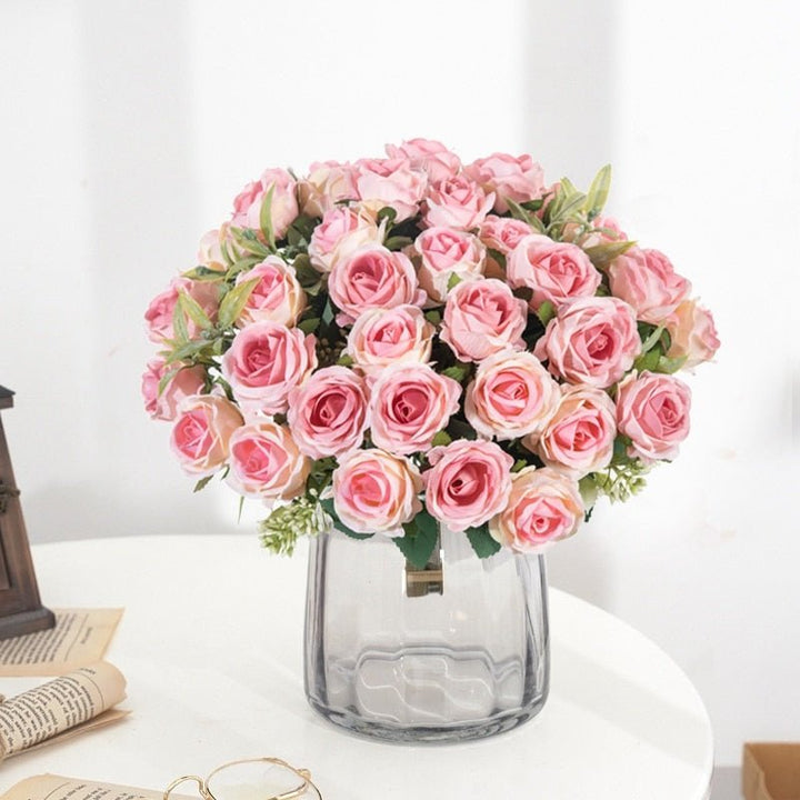 10 Heads Artificial Flowers Silk Roses Bouquet, perfect as flower stem.