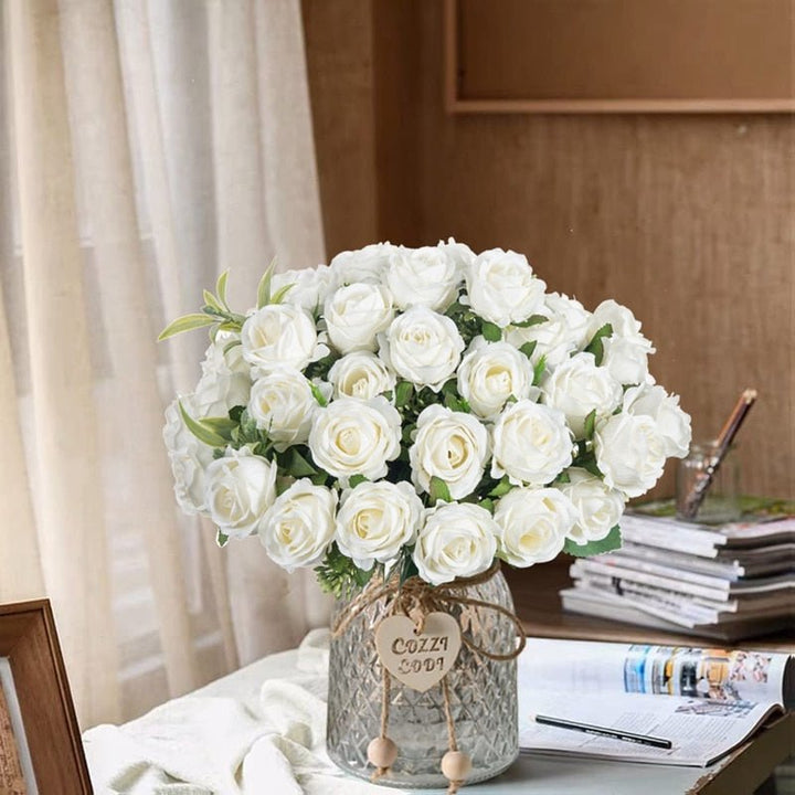 10 Heads Artificial Flowers Silk Roses Bouquet, perfect as silk flower.