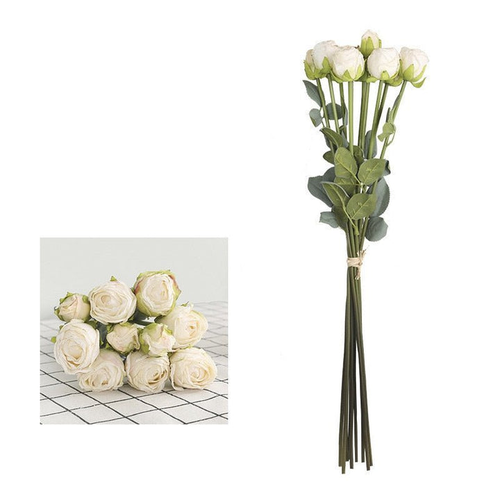 10 Heads Artificial Long Stem Ranunculus Flower, perfect as silk artificial flowers.