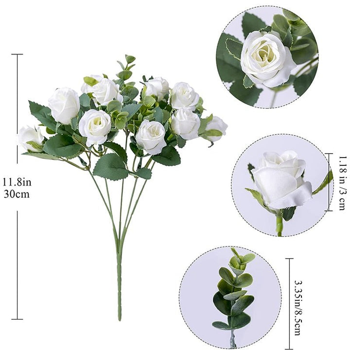 10 Heads Artificial Silk Rose Bouquet Flower, perfect as silk flowers.