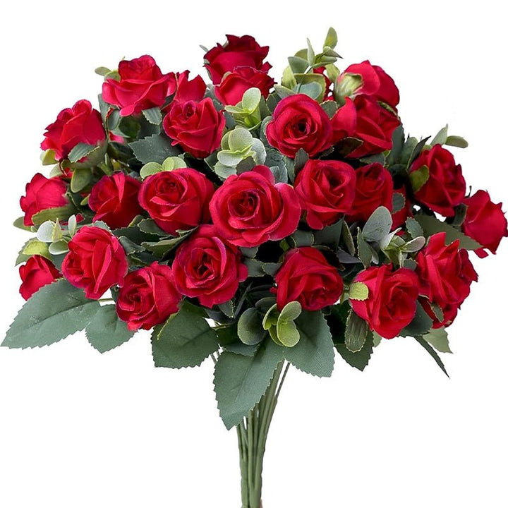 10 Heads Artificial Silk Rose Bouquet Flower, perfect as silk flower.