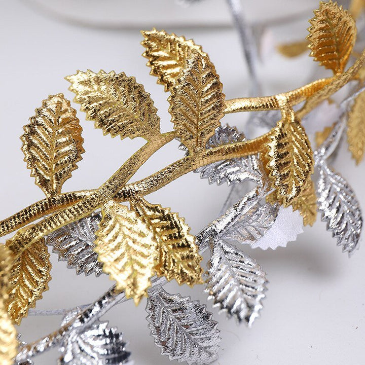 10 Meters Golden Silver Leaf Ribbon for Crafts