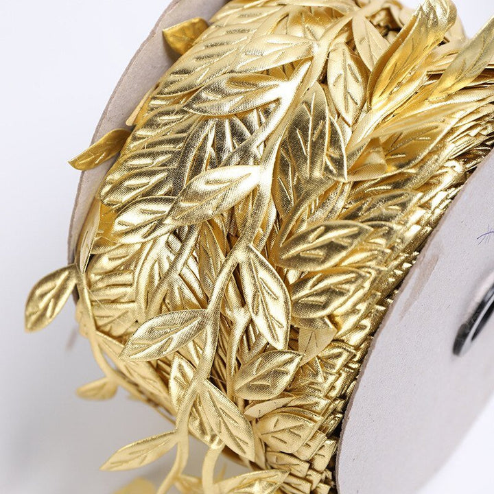 10 Meters Golden Silver Leaf Ribbon for Crafts