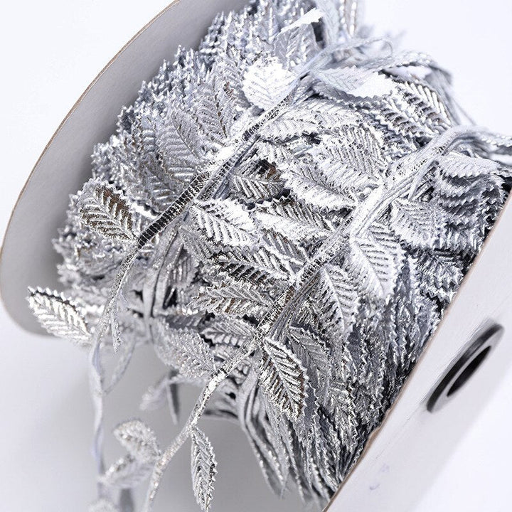 10 Meters Golden Silver Leaf Ribbon for Crafts