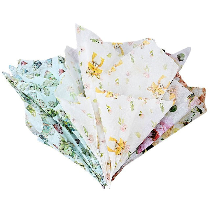 10 Sheets Nature Printing Soft Florsit Tissue Paper