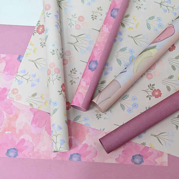 10 Sheets Waterproof Pastoral Floral Bouquet Wrapping Paper