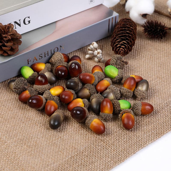 100pcs Artificial Mini Acorns for Crafts is a perfect addition to your floral supply collection.