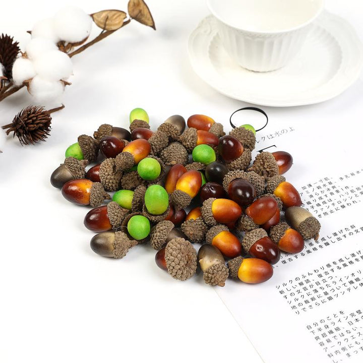 100pcs Artificial Mini Acorns for Crafts is a perfect addition to your decorative floral collection.