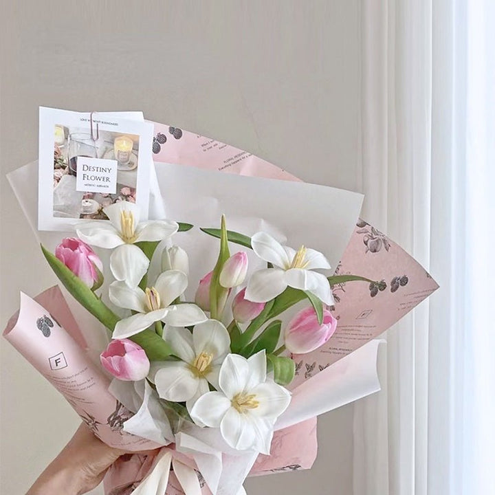 10pcs Floral Illustration Bouquet Packaging Paper