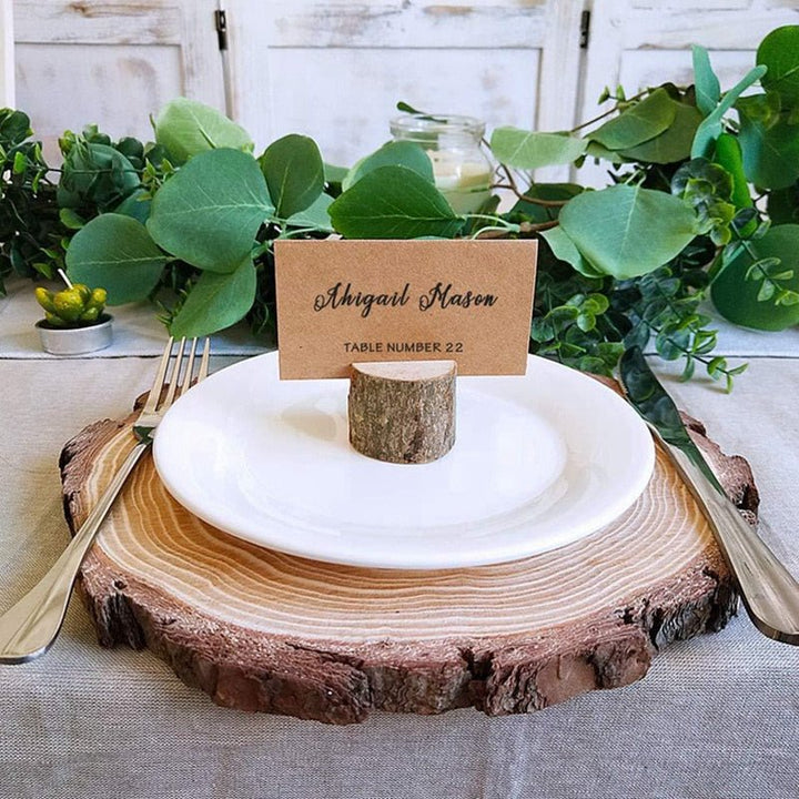 10pcs Natural Wooden Party Table Card Holders