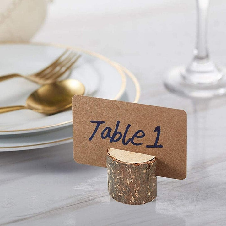 10pcs Natural Wooden Party Table Card Holders