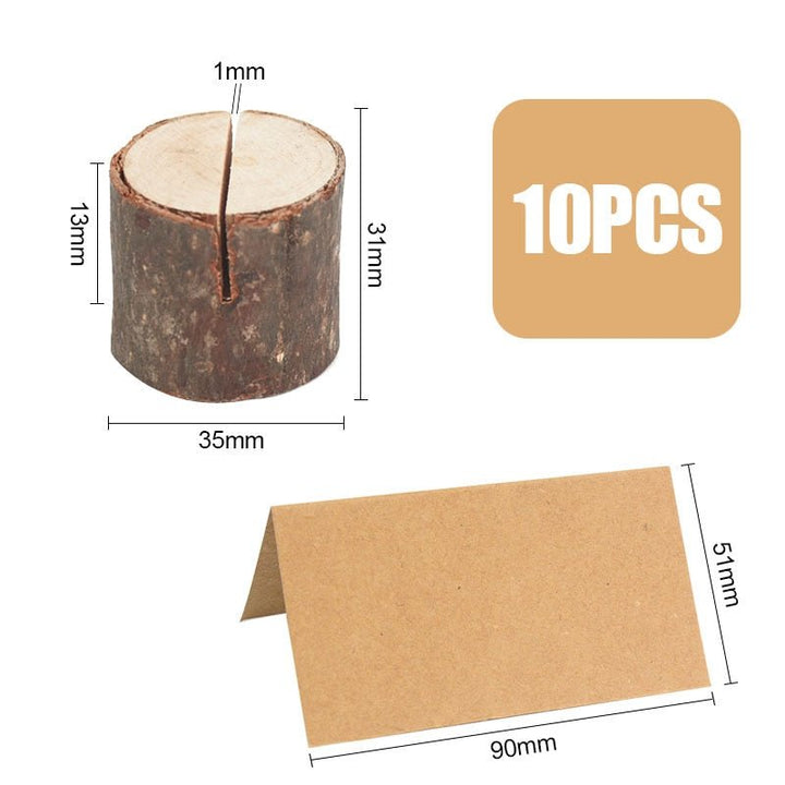 10pcs Natural Wooden Party Table Card Holders