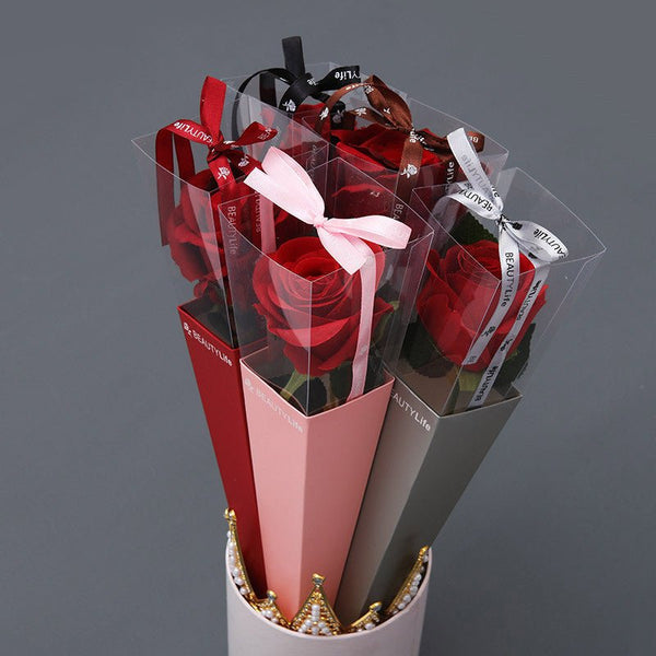 10pcs Single Rose Wrapping Box Flower Packaging Bag is a delightful addition to your valentine flower collection.