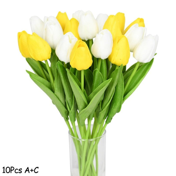 10pcs Tulip Artificial Flower for Home Decor, perfect as silk flower.