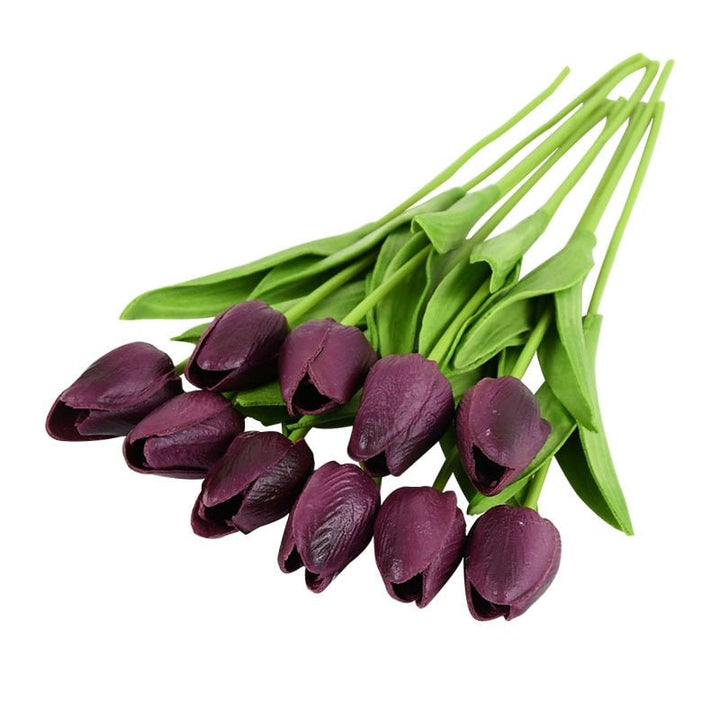 10pcs Tulip Artificial Flower for Home Decor, perfect as silk flowers.