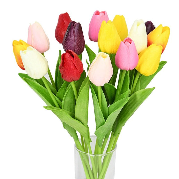 10pcs Tulip Artificial Flower for Home Decor, perfect as artificial flowers.