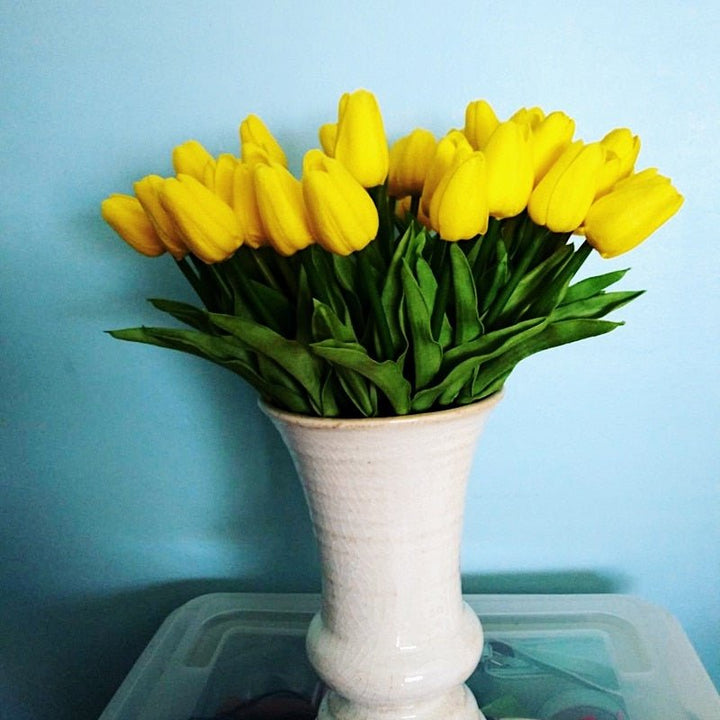 10pcs Tulip Artificial Flower for Home Decor, perfect as flower stem.