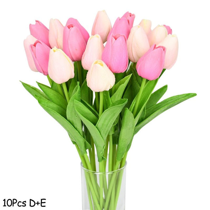 10pcs Tulip Artificial Flower for Home Decor, perfect as artificial flowers.