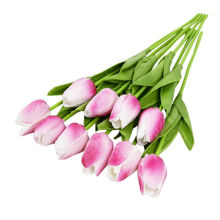 10pcs Tulip Artificial Flower for Home Decor, perfect as silk flower.