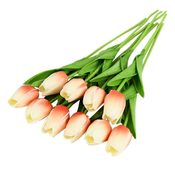 10pcs Tulip Artificial Flower for Home Decor, perfect as flower stem.